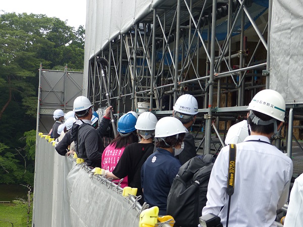 白石城天守閣の工事見学会